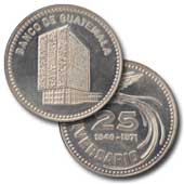 	  Medalla conmemorativa del 25 Aniversario de fundación del Banco de Guatemala