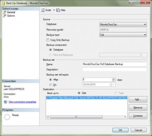 Restore failed for server Microsoft SQL Server | Mundo Choc Cac